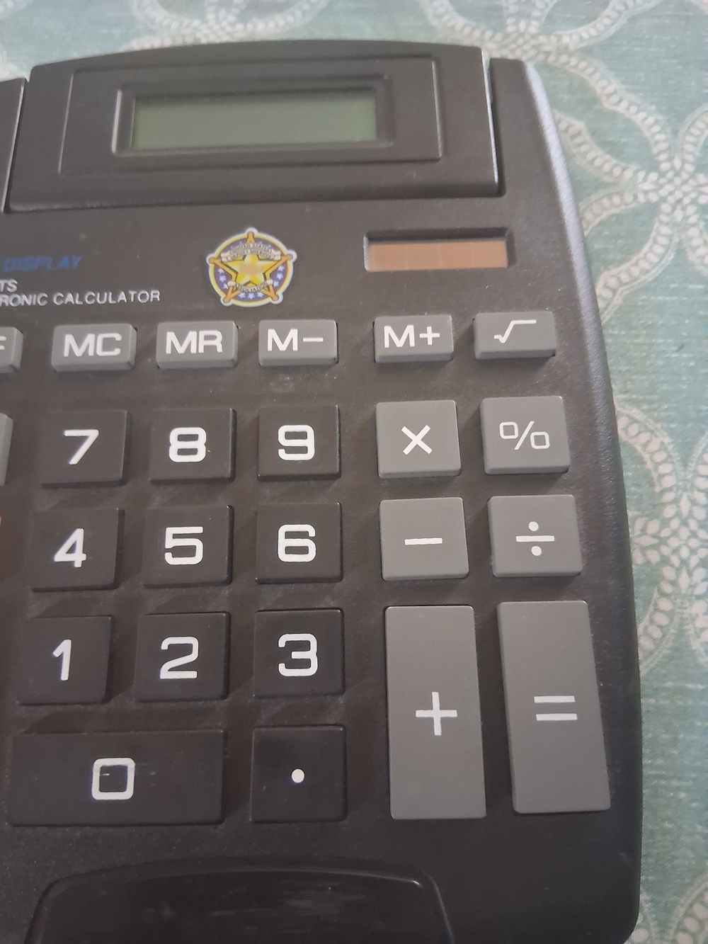 Big Display Black Desktop Electronic Calculator with Solar Panel for Seniors